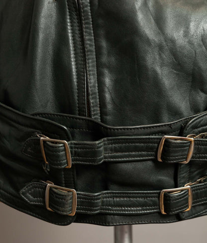 Vintage 1950s German Leather Motorrad Motorcycle Jacket
