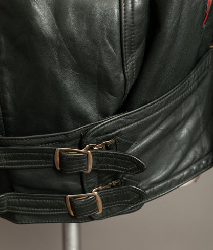 Vintage 1950s German Leather Motorrad Motorcycle Jacket