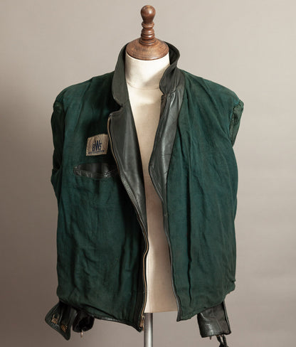 Vintage 1950s German Leather Motorrad Motorcycle Jacket
