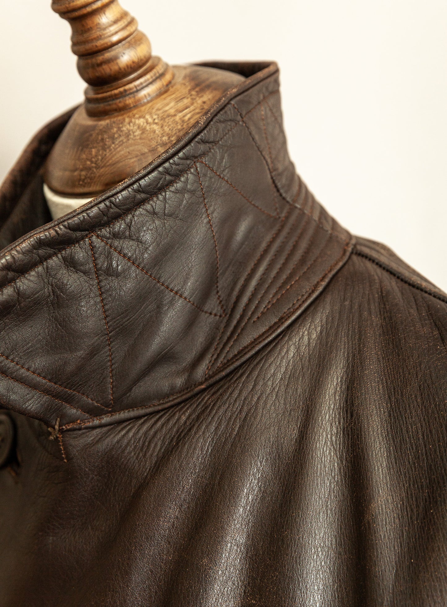 1940s German Wehrmacht Officer's Horsehide Leather Trench Coat (XL)