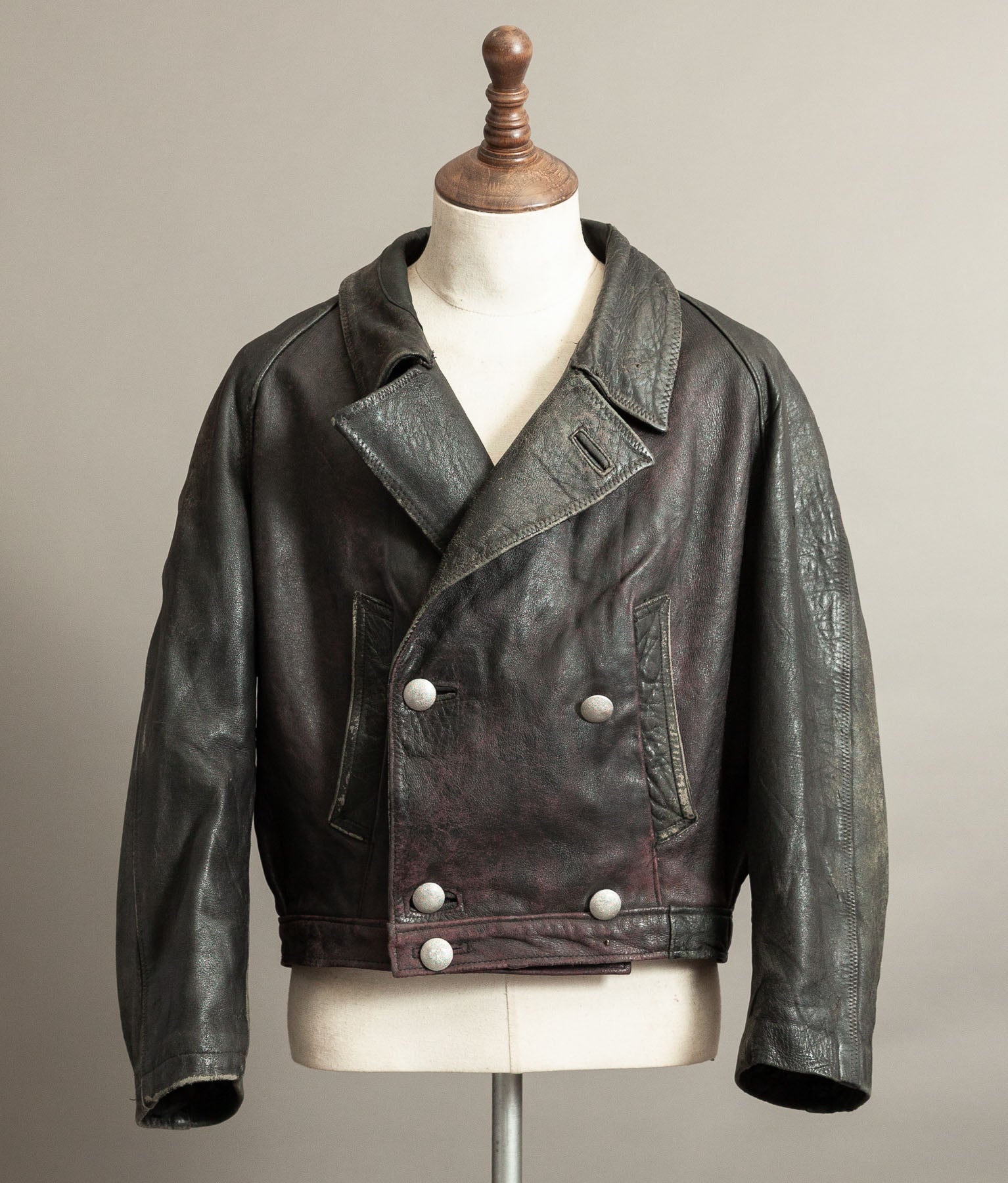 Vintage 1940s German NSKK Paramilitary Leather Jacket