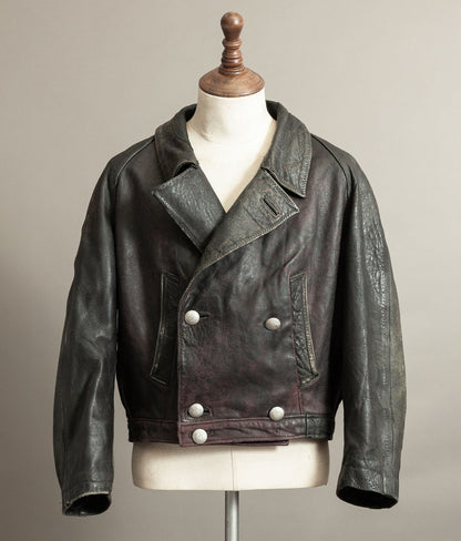 Vintage 1940s German NSKK Paramilitary Leather Jacket