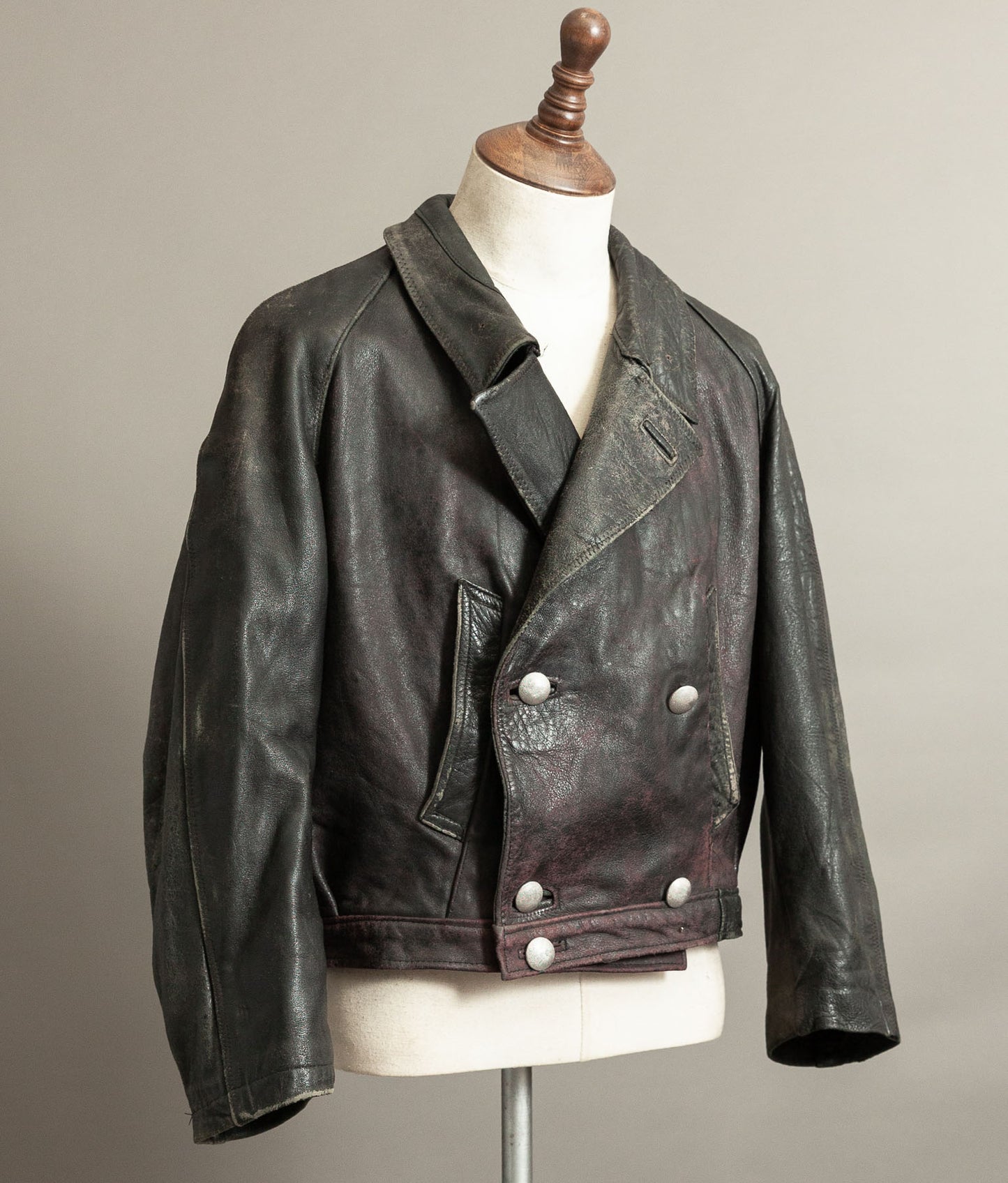 Vintage 1940s German NSKK Paramilitary Leather Jacket