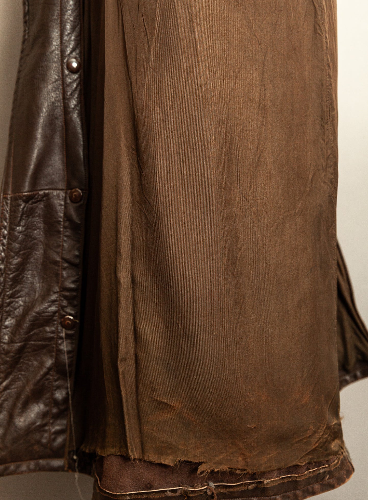 1940s German Wehrmacht Officer's Horsehide Leather Trench Coat (XL)