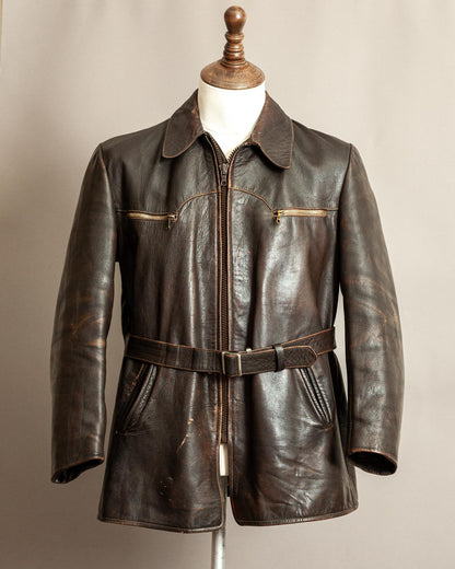 Vintage 1940s German Horsehide Leather Jacket Small (40)