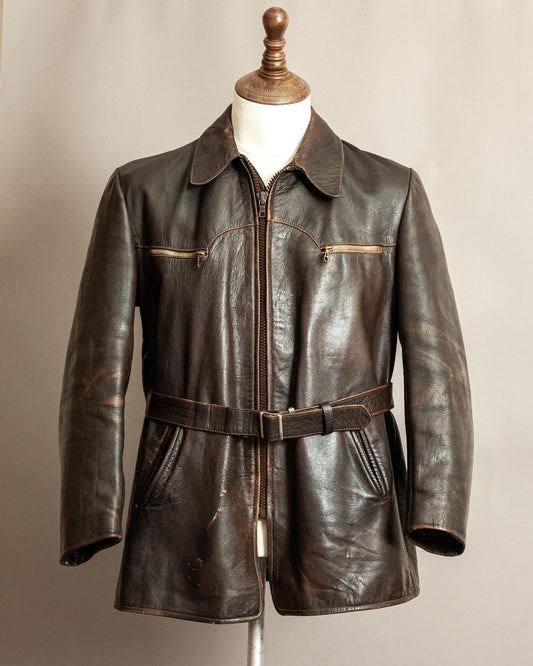 Vintage 1940s German Horsehide Leather Jacket Small (40)
