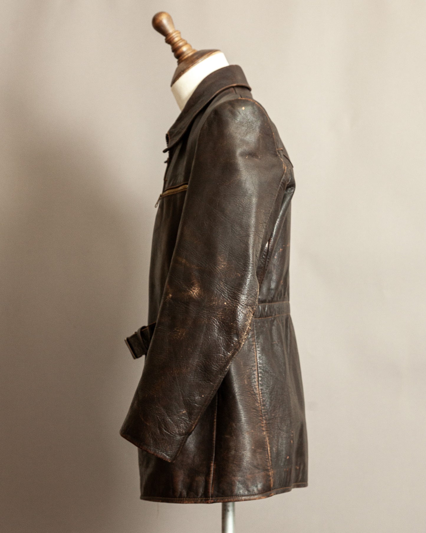 Vintage 1940s German Horsehide Leather Jacket Small (40)