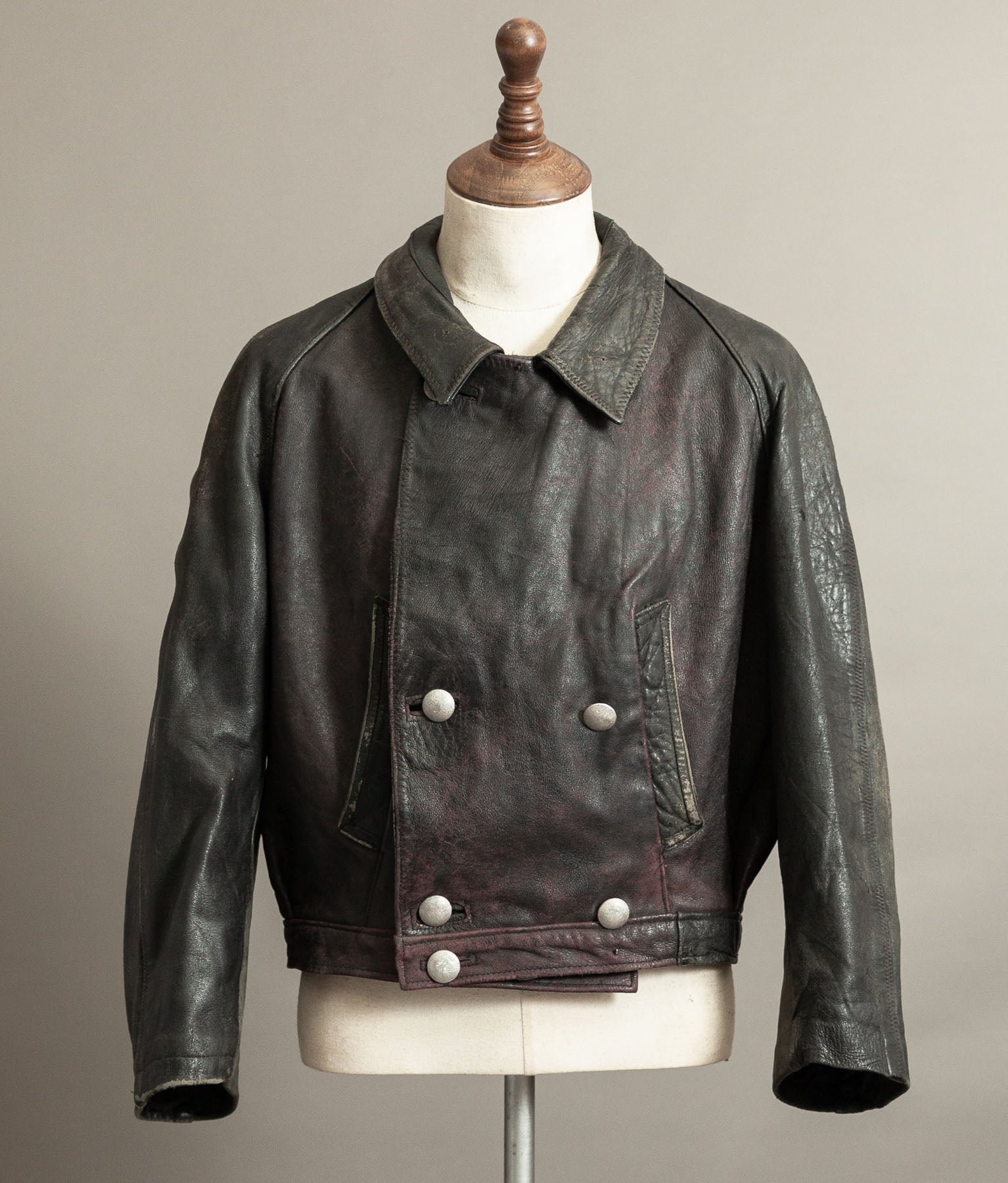 Vintage 1940s German NSKK Paramilitary Leather Jacket