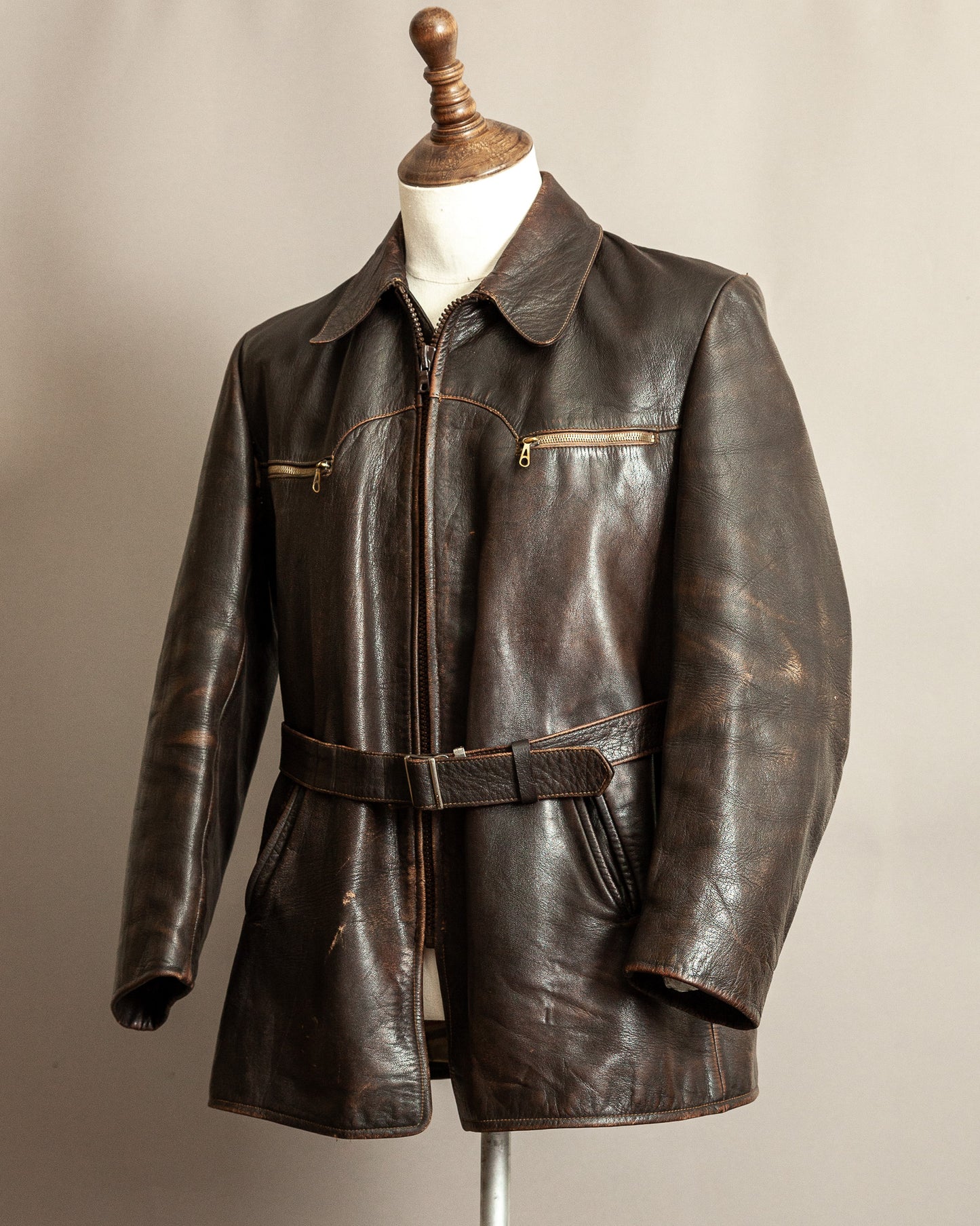 Vintage 1940s German Horsehide Leather Jacket Small (40)