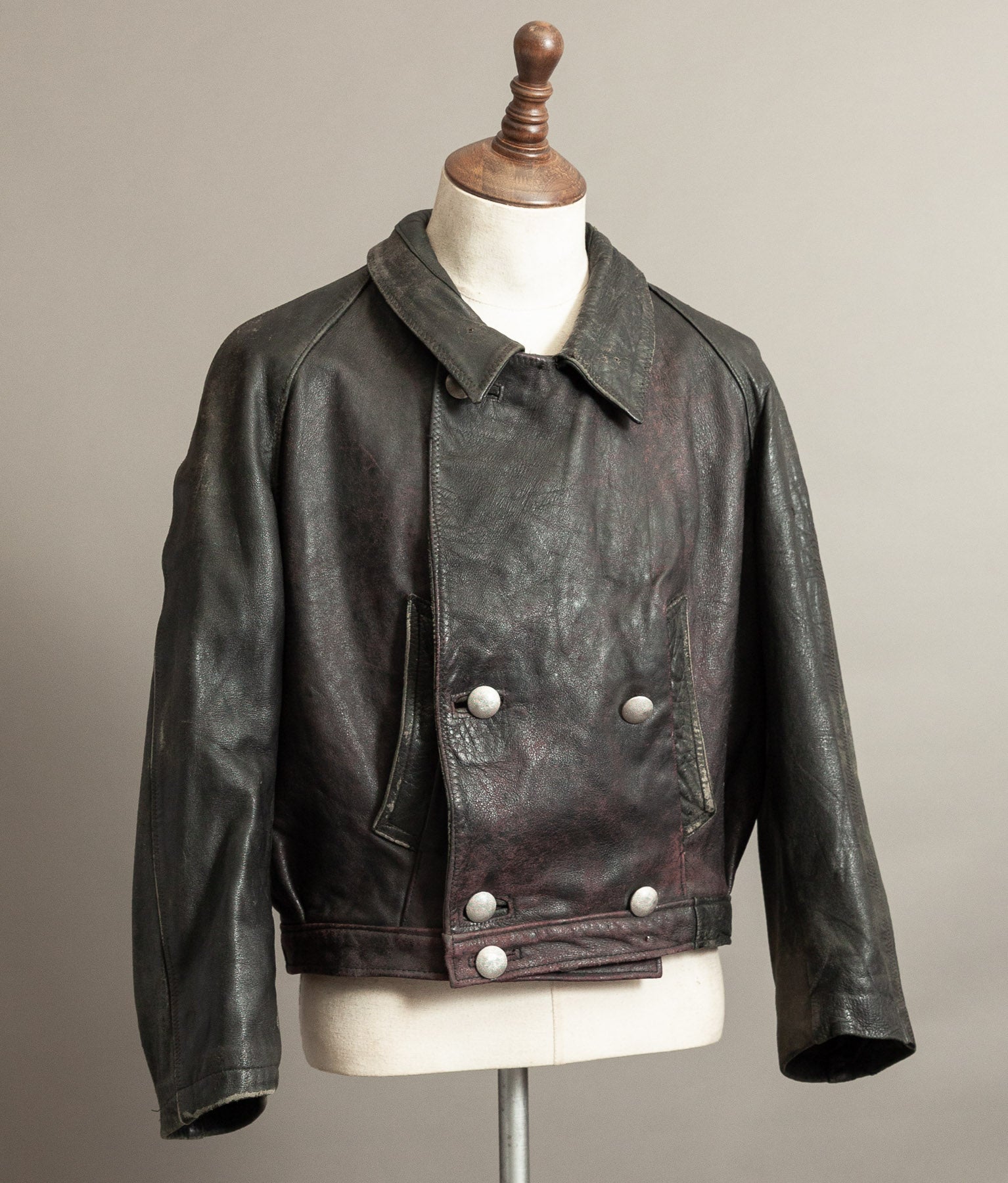 Vintage 1940s German NSKK Paramilitary Leather Jacket
