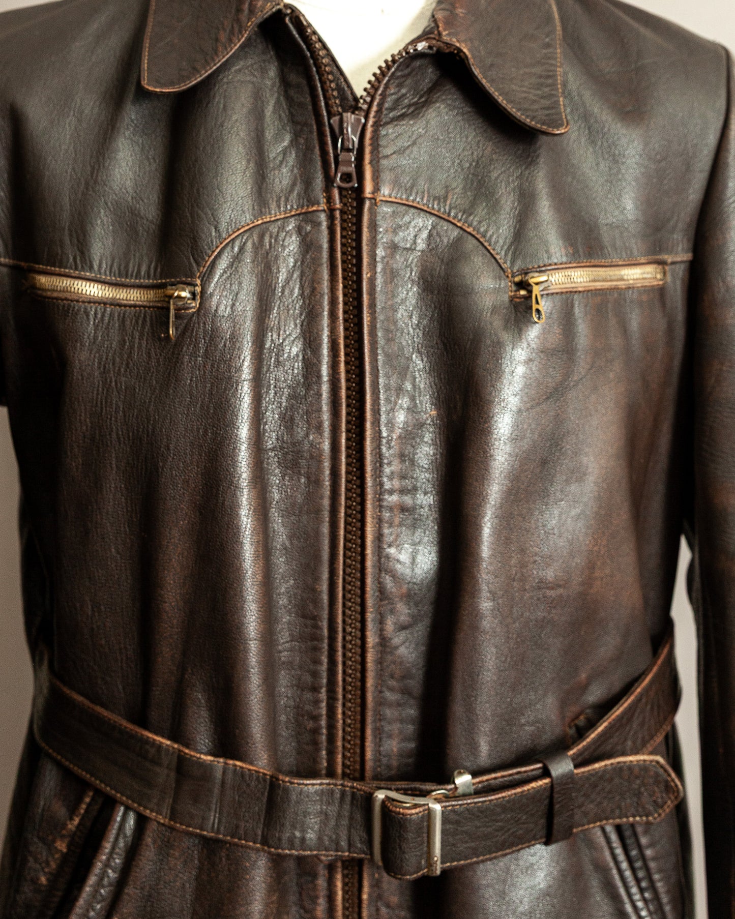 Vintage 1940s German Horsehide Leather Jacket Small (40)