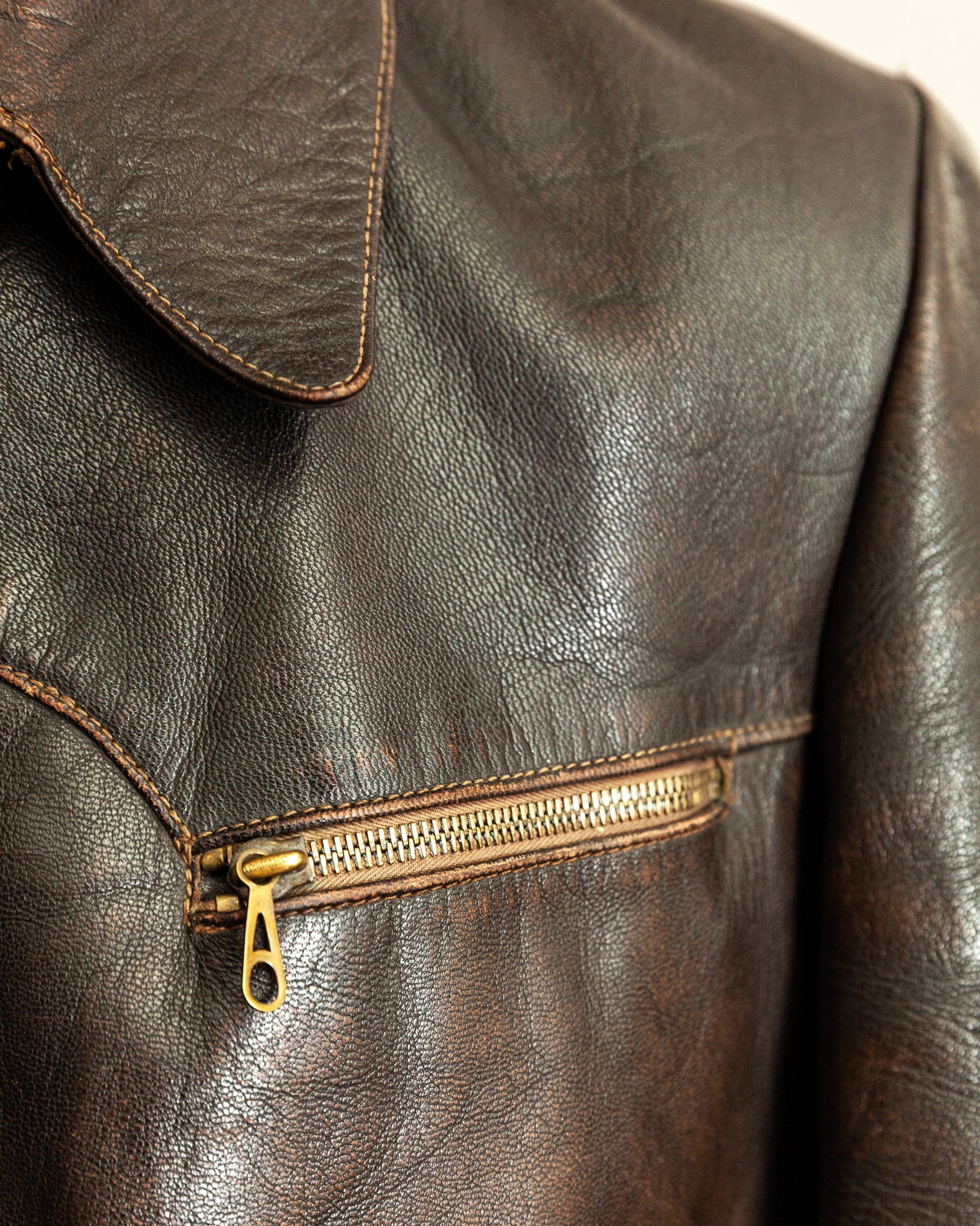 Vintage 1940s German Horsehide Leather Jacket Small (40)