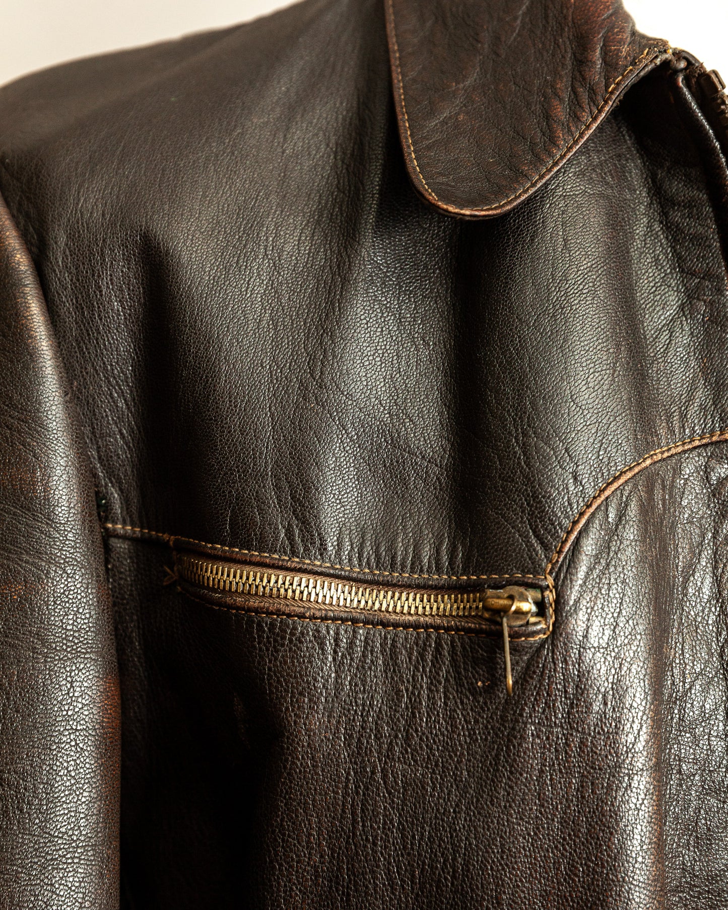 Vintage 1940s German Horsehide Leather Jacket Small (40)