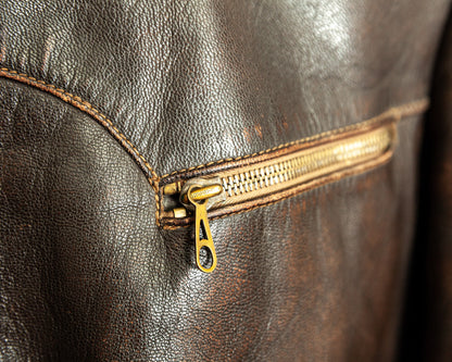 Vintage 1940s German Horsehide Leather Jacket Small (40)