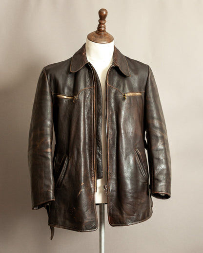 Vintage 1940s German Horsehide Leather Jacket Small (40)