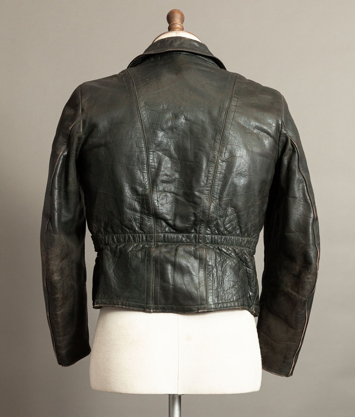 Vintage 1950s German Cowhide Leather Motorrad Motorcycle Jacket