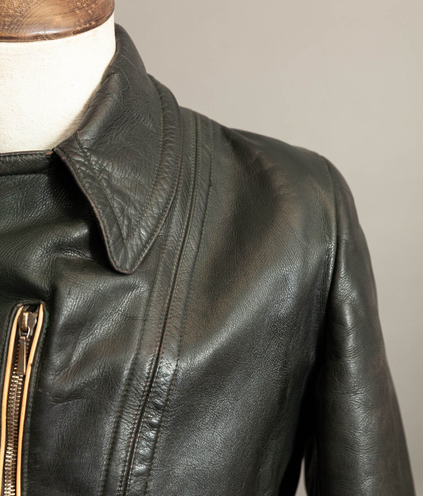 Vintage 1950s German Cowhide Leather Motorrad Motorcycle Jacket