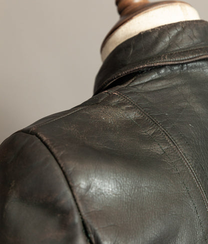 Vintage 1950s German Cowhide Leather Motorrad Motorcycle Jacket