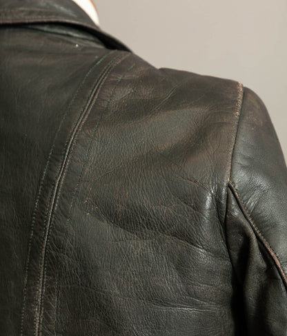 Vintage 1950s German Cowhide Leather Motorrad Motorcycle Jacket