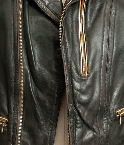 Vintage 1950s German Cowhide Leather Motorrad Motorcycle Jacket