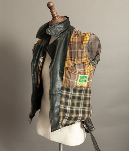 Vintage 1950s German Cowhide Leather Motorrad Motorcycle Jacket