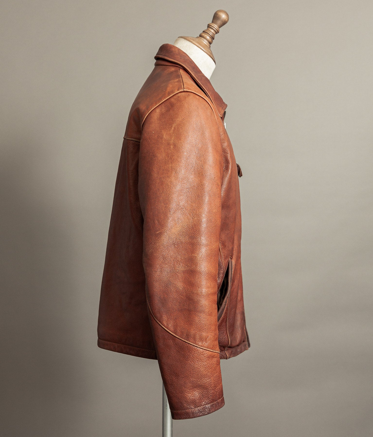 Vintage 1990s Chevignon Cognac Cowhide Leather Jacket