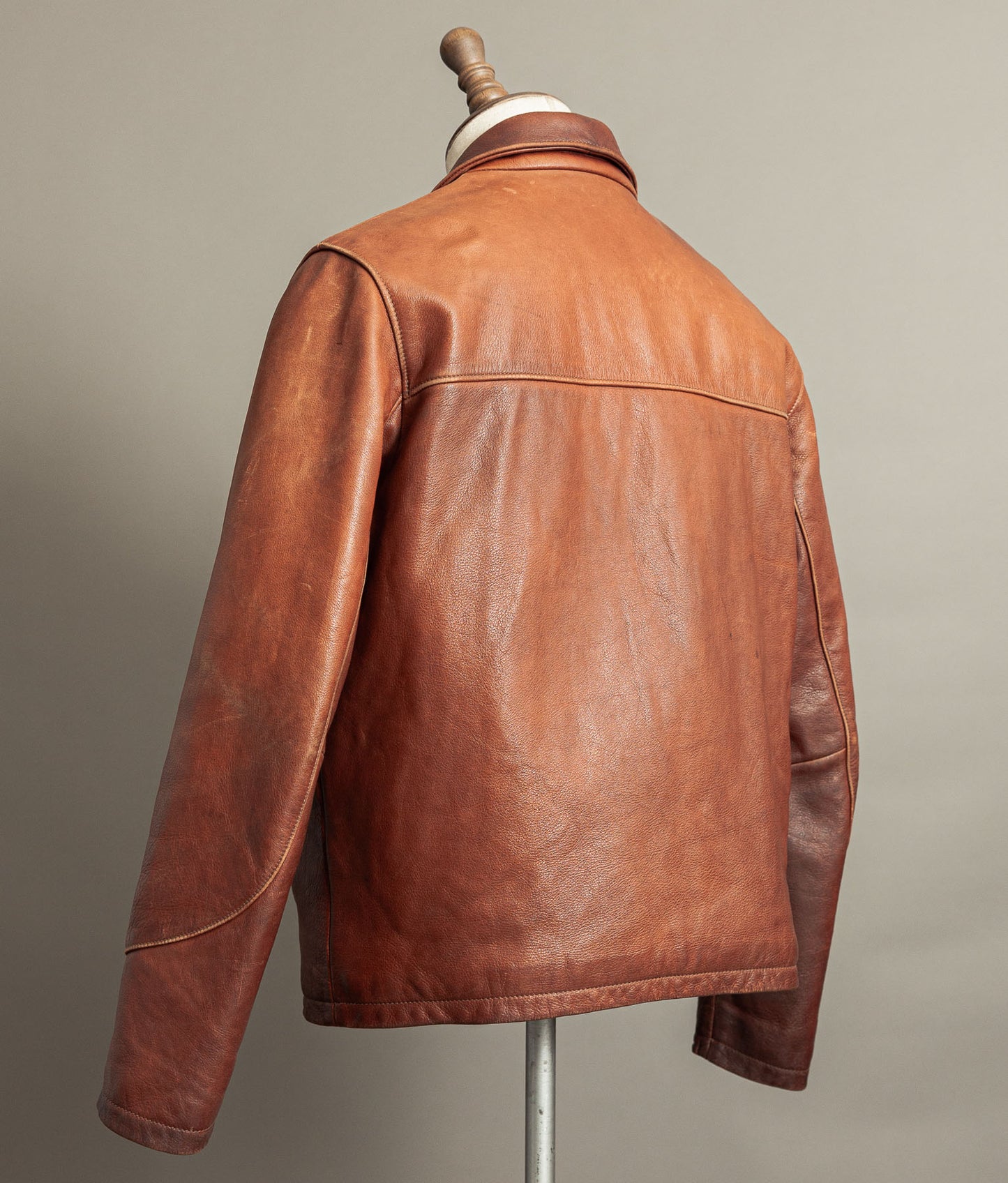 Vintage 1990s Chevignon Cognac Cowhide Leather Jacket