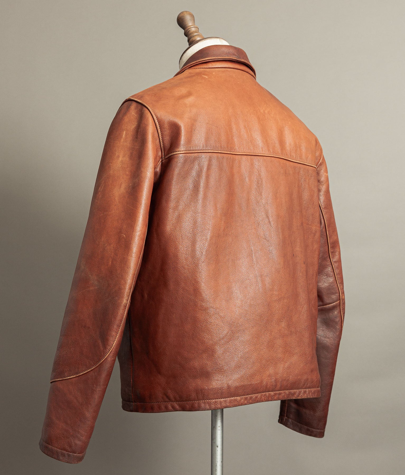 Vintage 1990s Chevignon Cognac Cowhide Leather Jacket