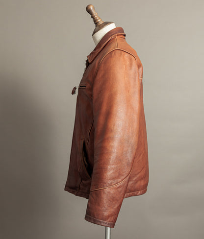 Vintage 1990s Chevignon Cognac Cowhide Leather Jacket