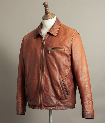 Vintage 1990s Chevignon Cognac Cowhide Leather Jacket