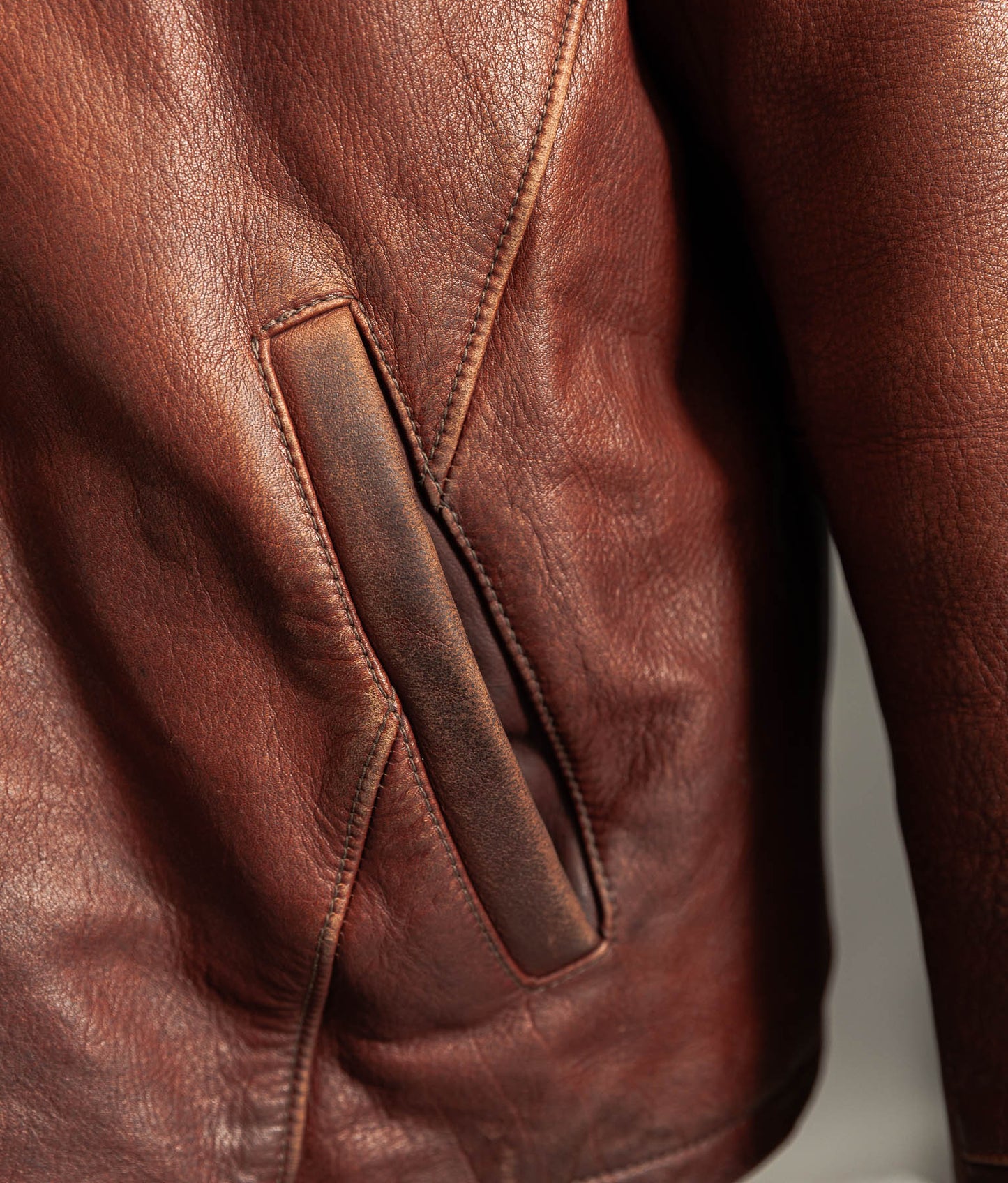 Vintage 1990s Chevignon Cognac Cowhide Leather Jacket