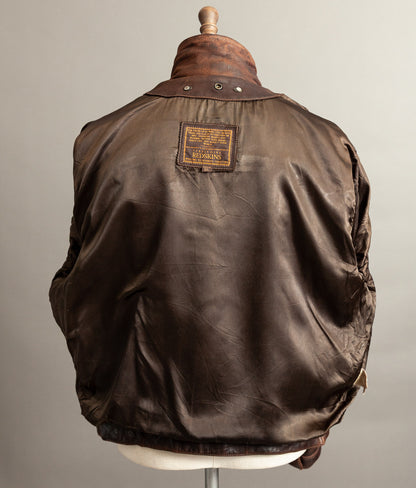 Vintage 1990s Redskins Buffalo Hide Leather Trucker Jacket