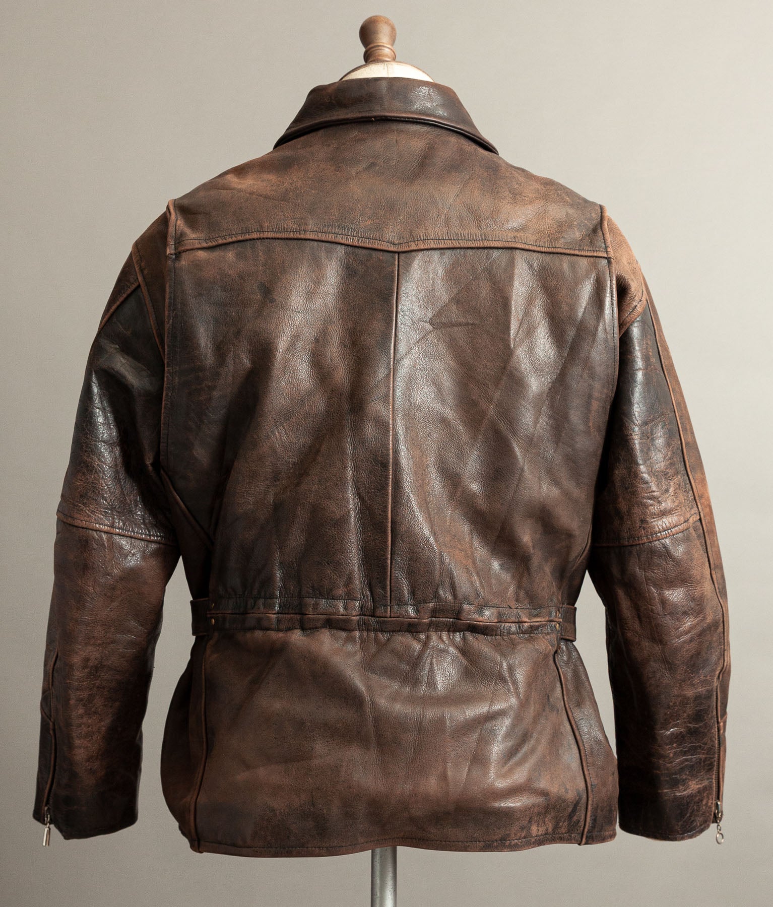 Vintage 1980s Redskins Motors Buffalo Hide Leather Motorcycle Jacket