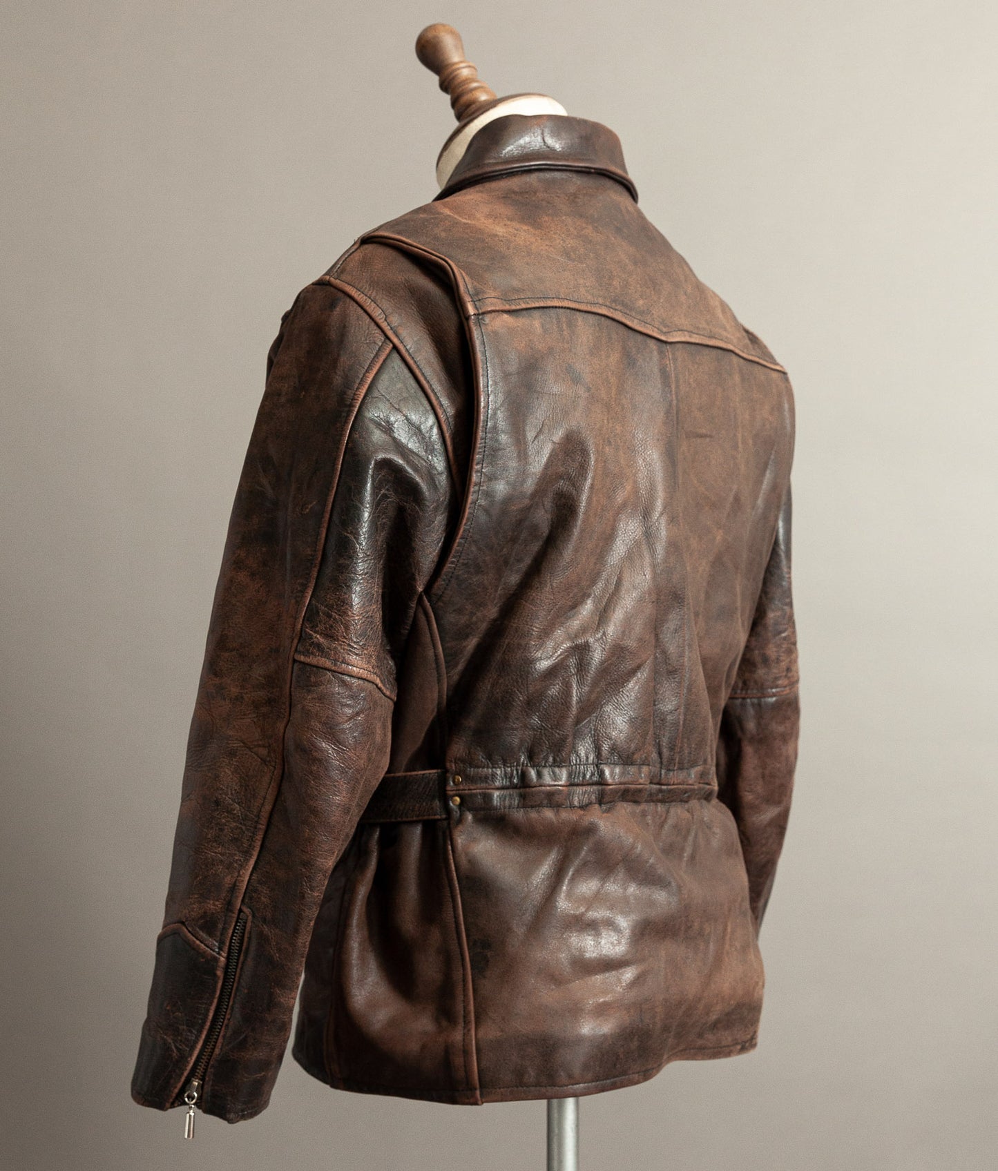 Vintage 1980s Redskins Motors Buffalo Hide Leather Motorcycle Jacket
