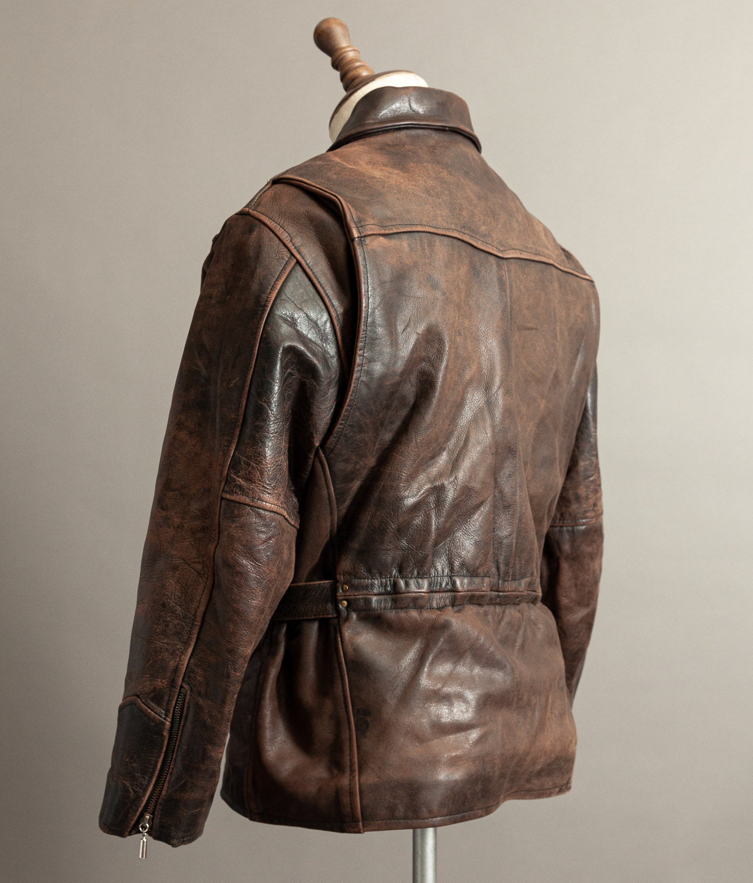 Vintage 1980s Redskins Motors Buffalo Hide Leather Motorcycle Jacket