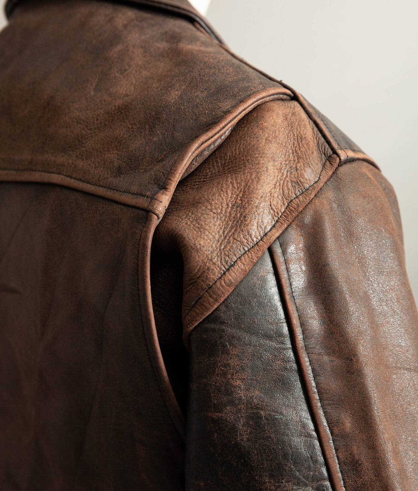 Vintage 1980s Redskins Motors Buffalo Hide Leather Motorcycle Jacket