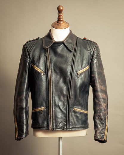 Vintage 1940s German Leather Motorcycle Jacket Small (38-40)