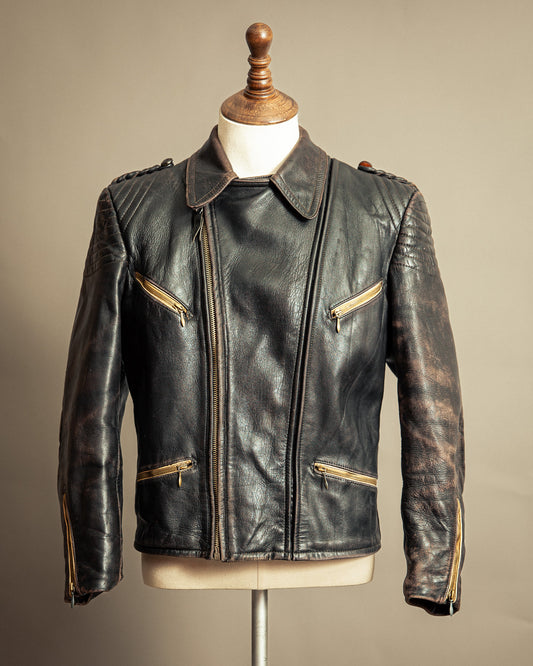 Vintage 1940s German Leather Motorcycle Jacket Small (38-40)