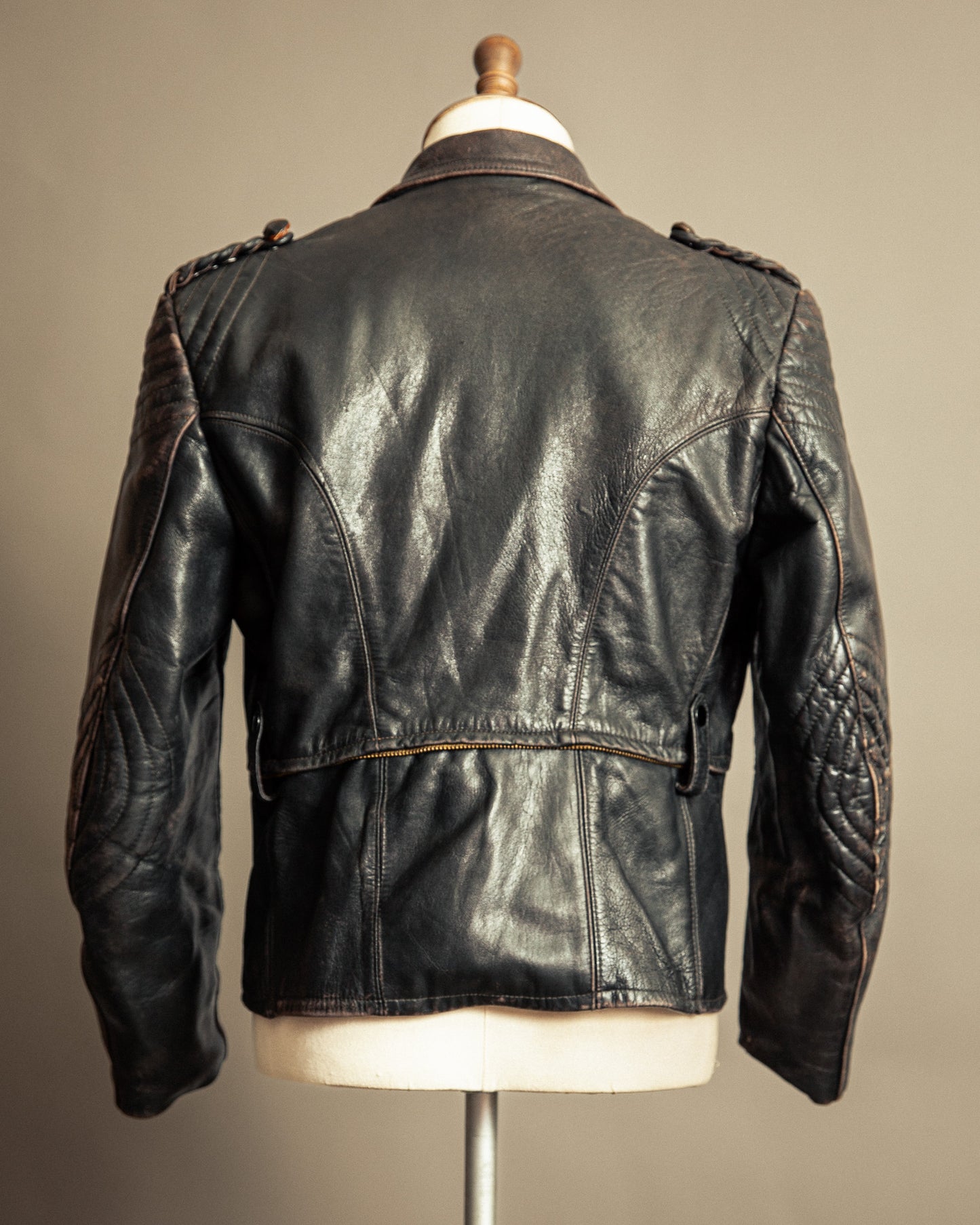 Vintage 1940s German Leather Motorcycle Jacket Small (38-40)