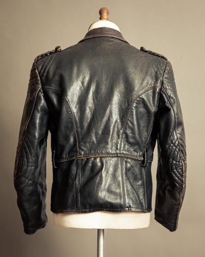 Vintage 1940s German Leather Motorcycle Jacket Small (38-40)
