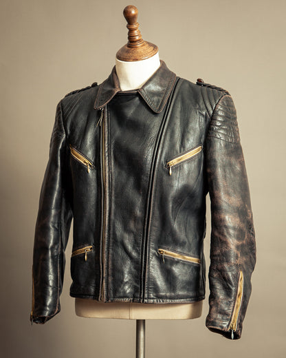 Vintage 1940s German Leather Motorcycle Jacket Small (38-40)