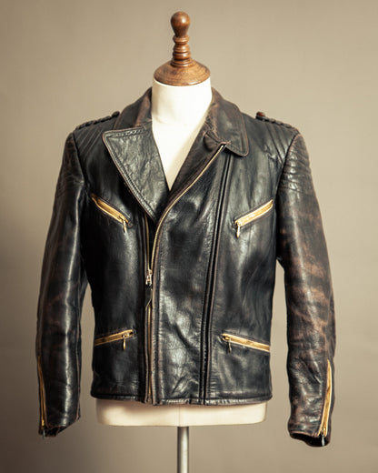 Vintage 1940s German Leather Motorcycle Jacket Small (38-40)