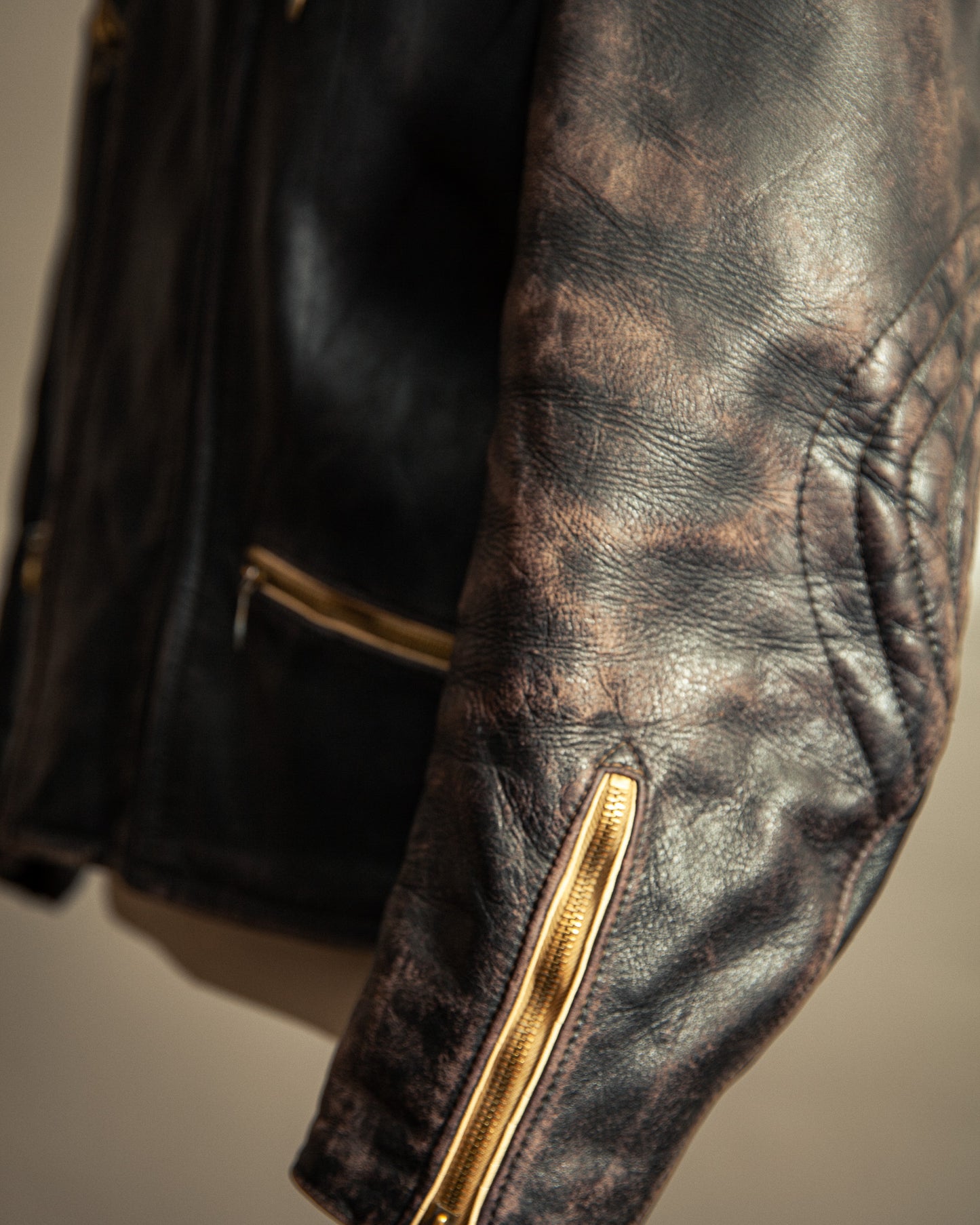 Vintage 1940s German Leather Motorcycle Jacket Small (38-40)