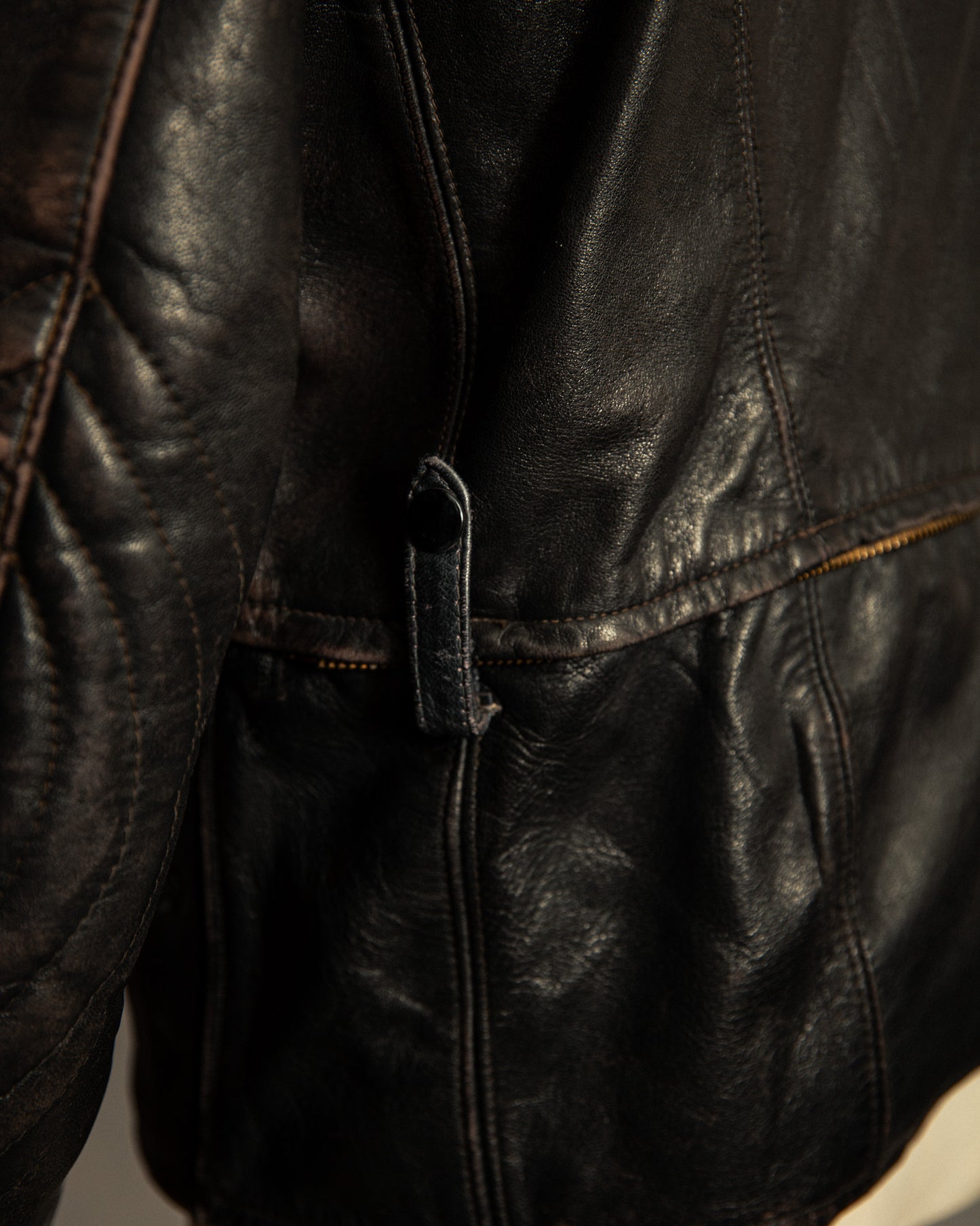 Vintage 1940s German Leather Motorcycle Jacket Small (38-40)