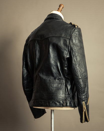 Vintage 1950s German Leather Motorcycle Jacket Large (44)