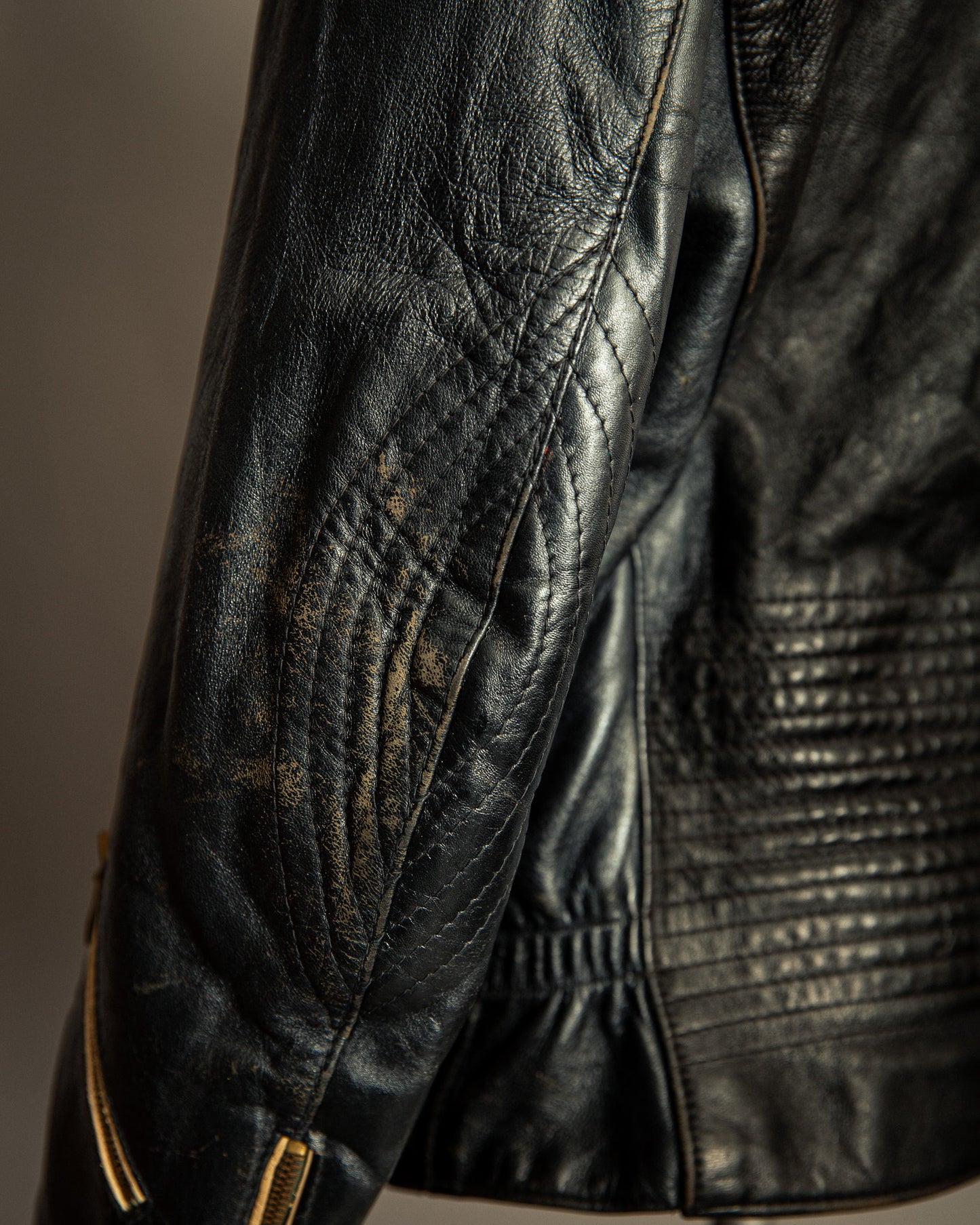 Vintage 1950s German Leather Motorcycle Jacket Large (44)