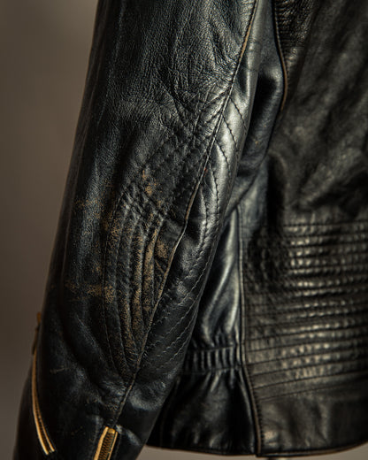 Vintage 1950s German Leather Motorcycle Jacket Large (44)