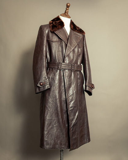 Vintage 1940s German Striwa Leather Trench Coat Medium (42)