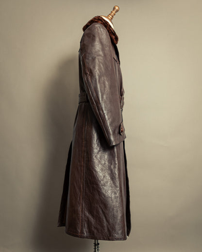 Vintage 1940s German Striwa Leather Trench Coat Medium (42)