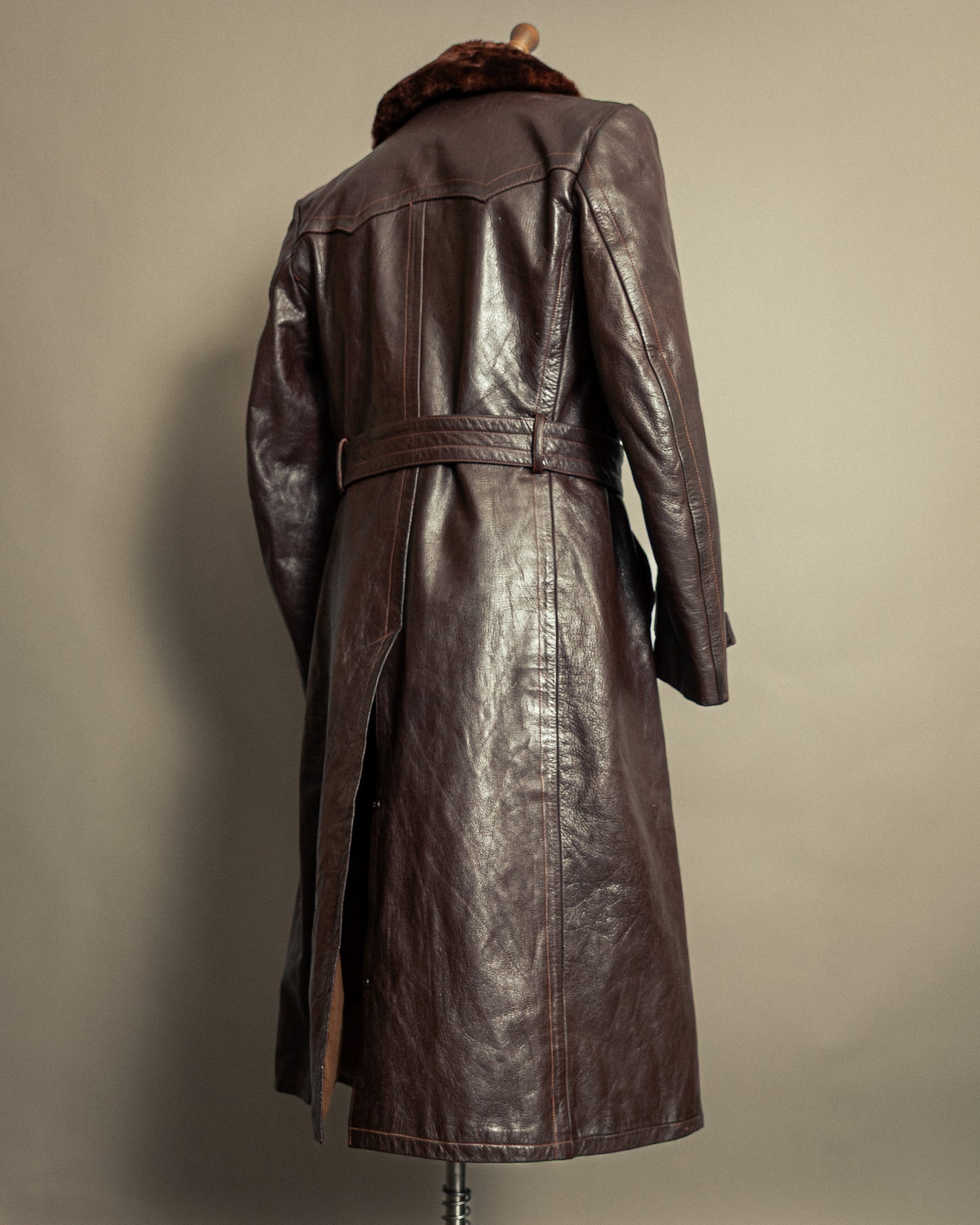 Vintage 1940s German Striwa Leather Trench Coat Medium (42)